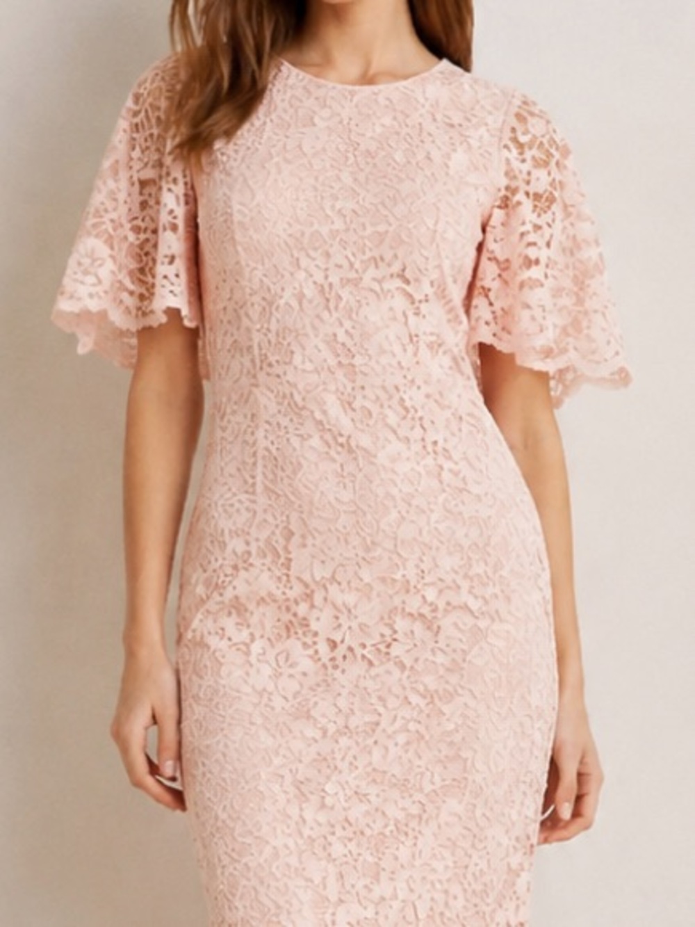 Ralph Lauren lace flutter sleeve dress. $198
